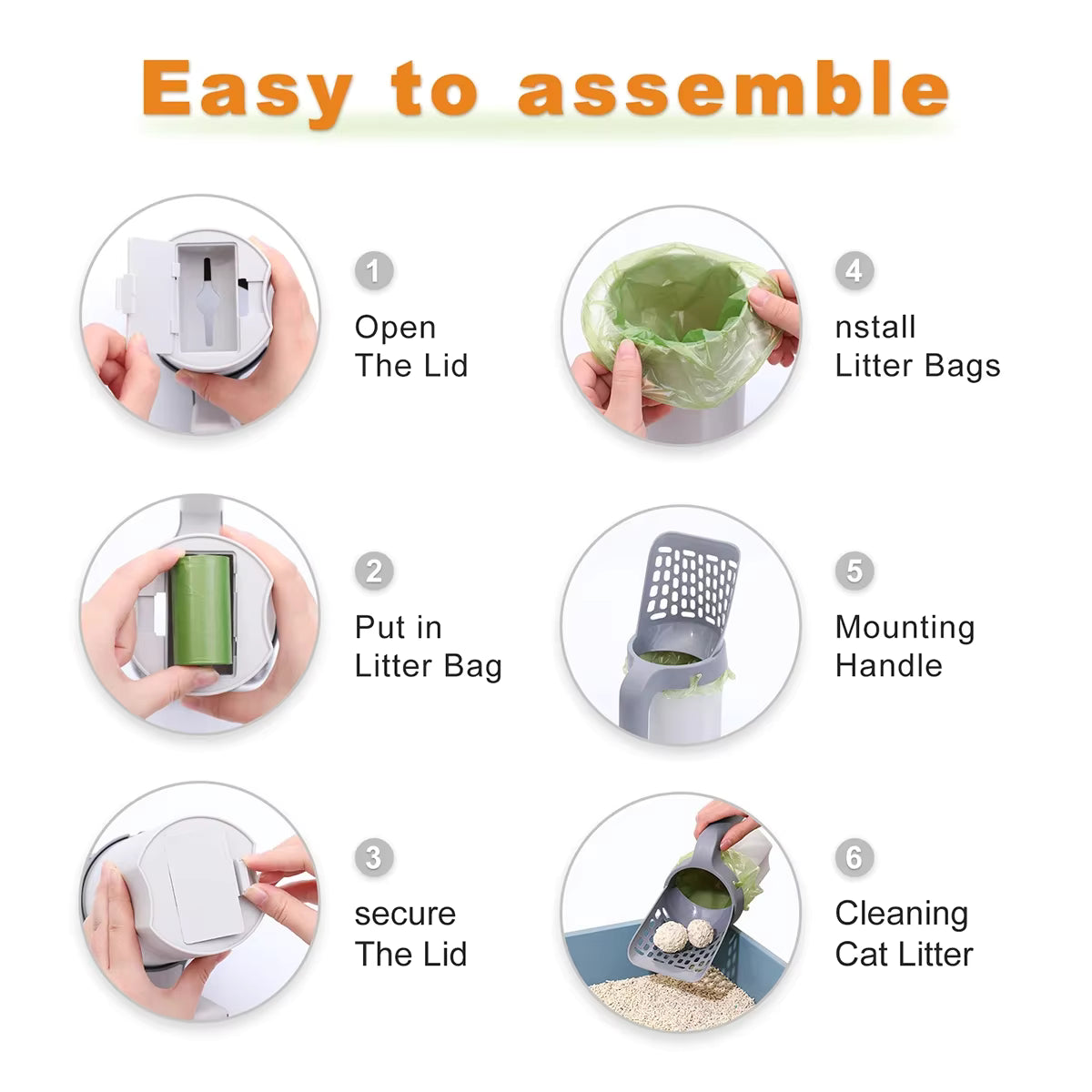Plastic Cat Litter Scoop Set
